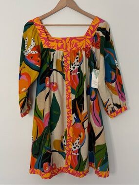 Palms Away Tropical Print Square Neck Mini Dress NWT